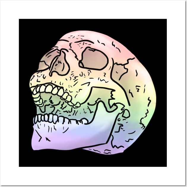 Pastel Rainbow Skull Wall Art by GingerCatGirlPrime 